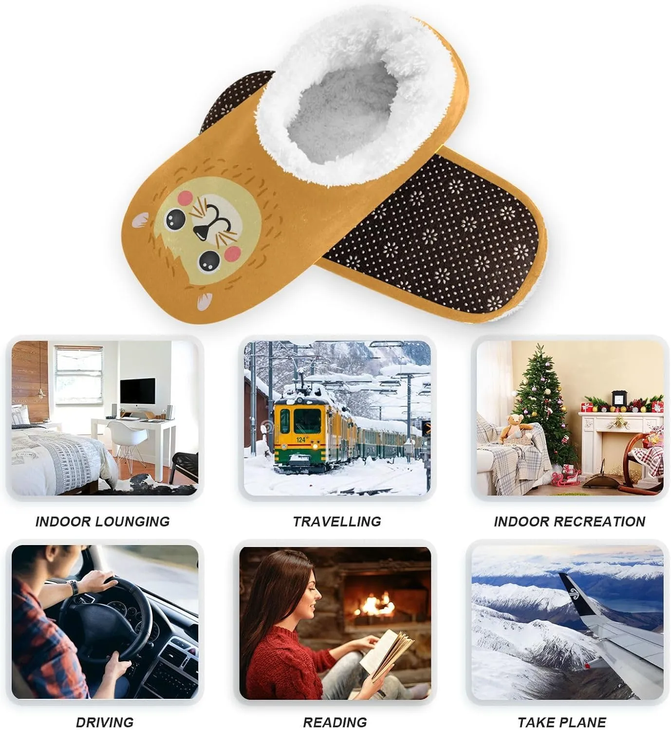 Cute Koala Bear Indoor House Slippers Spa Winter Slipper Home Slippers Soft Memory Foam Slipper Non Slip for Travel Hotel Bedroom Shoes M