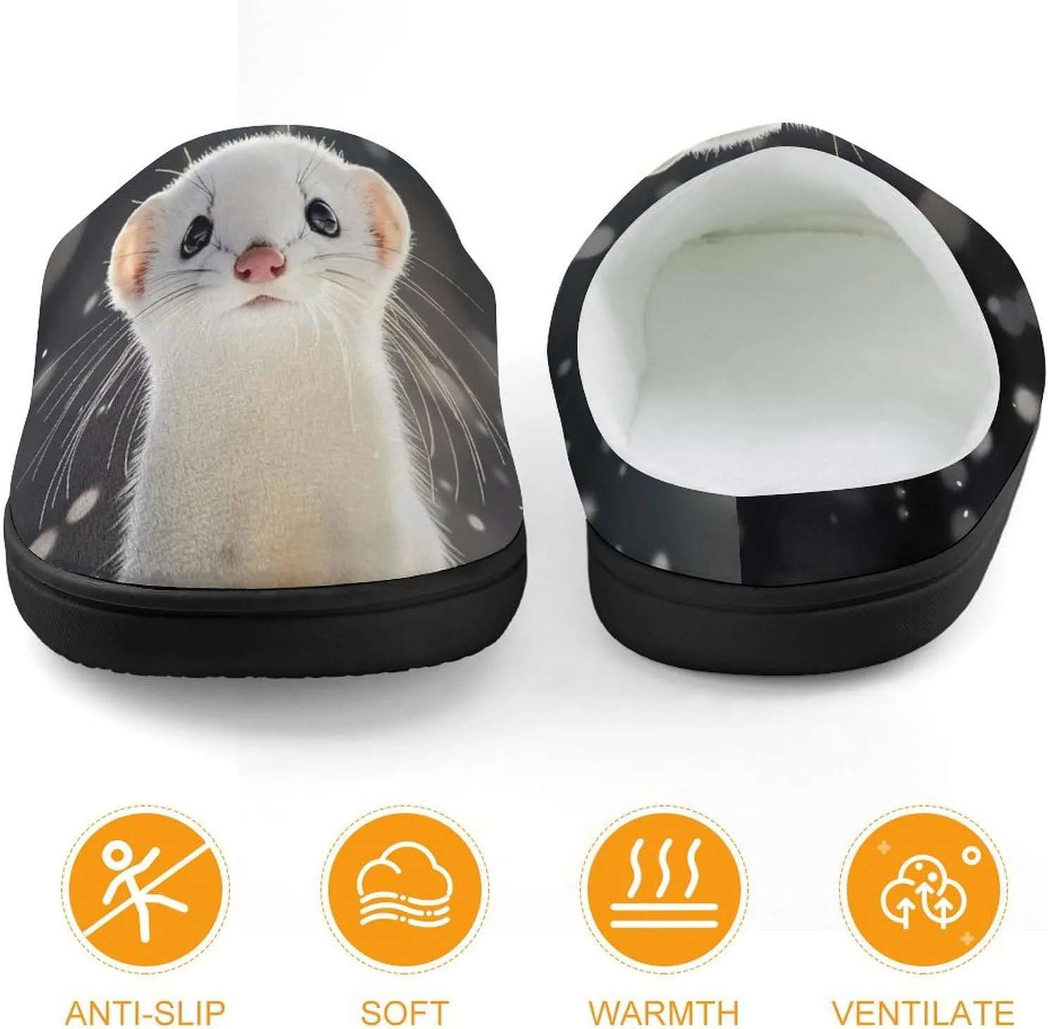 Cute Weasel Hunting Slippers Non-slip House Slippers Home Shoes Indoor Outdoor Slippers For Girls Boys