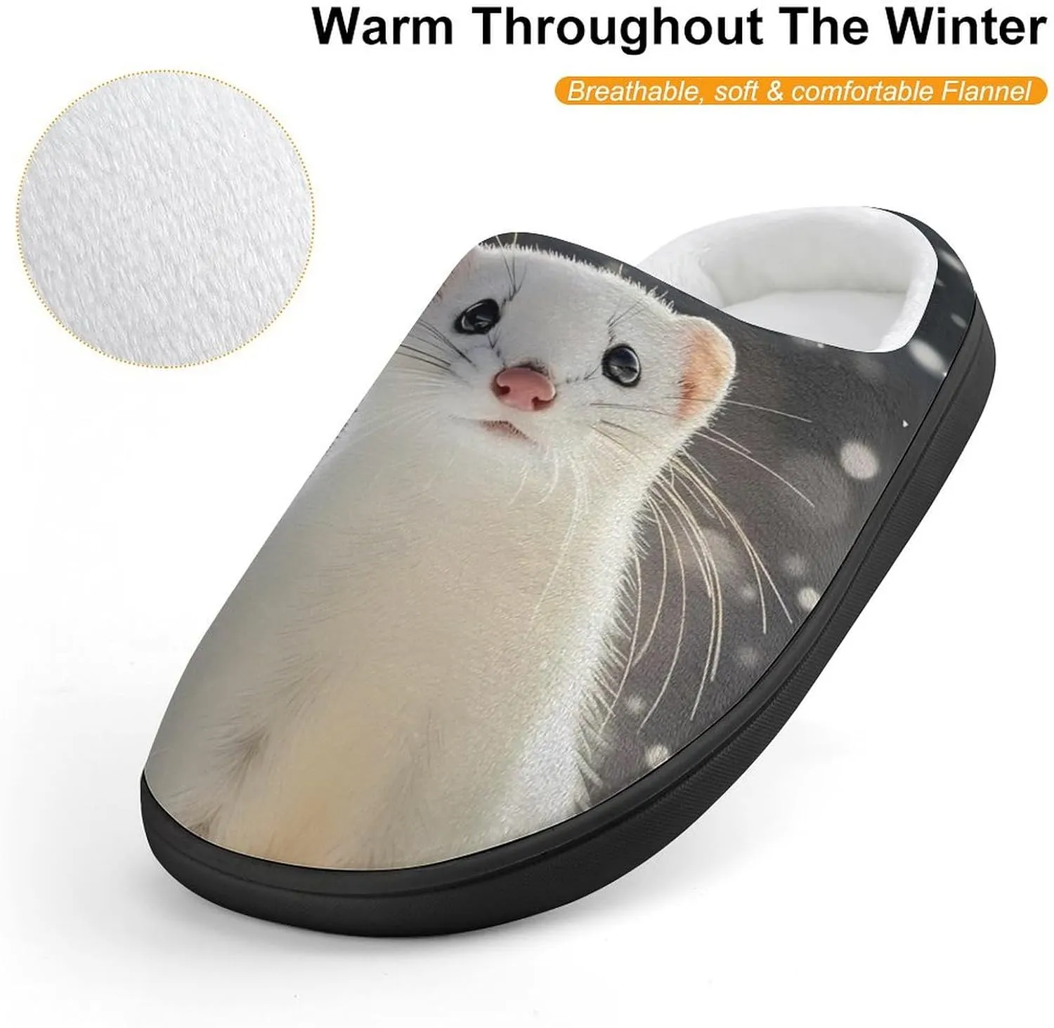 Cute Weasel Hunting Slippers Non-slip House Slippers Home Shoes Indoor Outdoor Slippers For Girls Boys