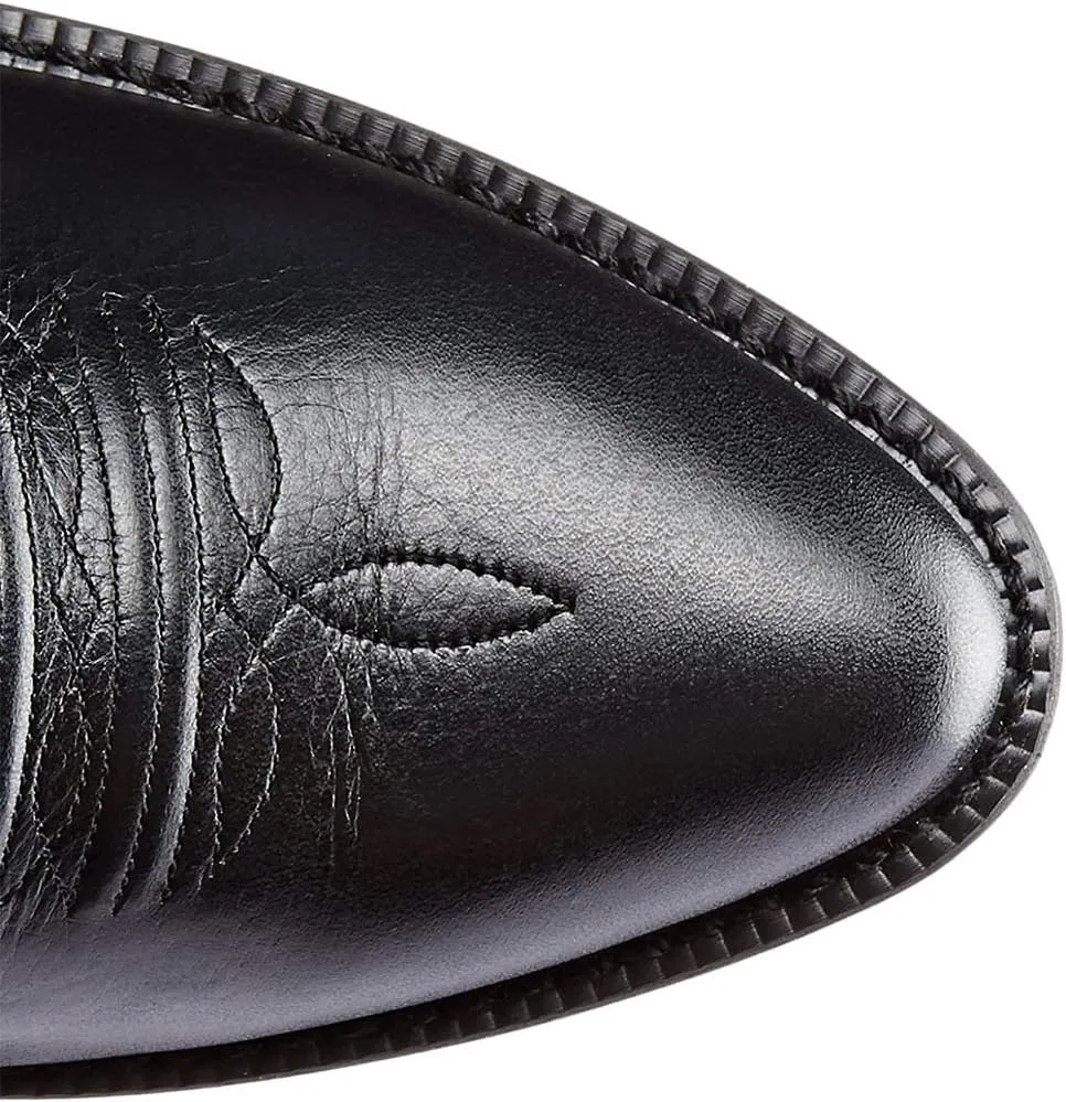 DAGY Cowboy Boots for Men Pointed Toe Stitched Western Boots High-Heeled Men's Middle Barrel Boots Western Cowboy Boots
