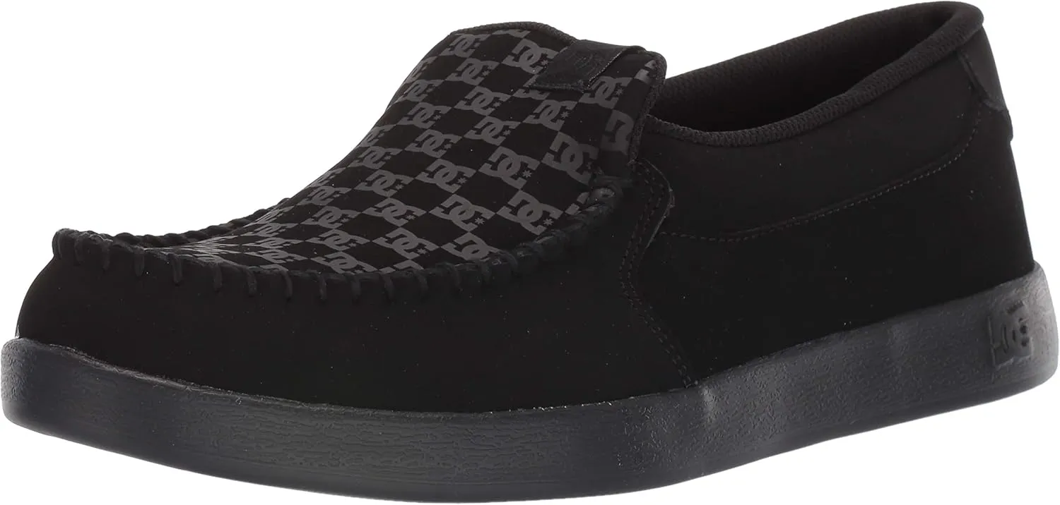 DC Men's Villain 2 Casual Slip On Skate Shoe Slipper, Black, 11
