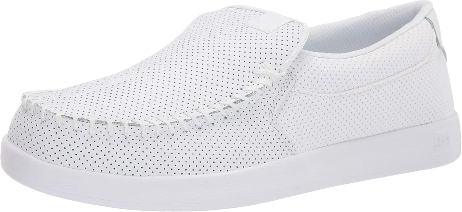 DC Men's Villain 2 Casual Slip On Skate Shoe Slipper, White, 11