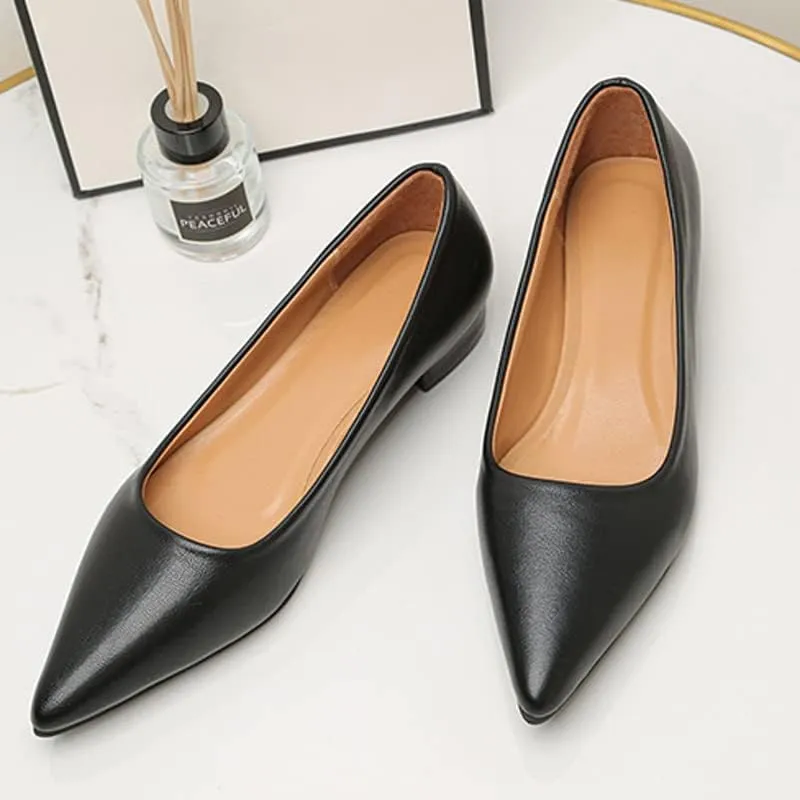 Dear Time Ballerina Flats Shoes for Women Pointy Toe Soft Basic Slip On Flat Shoes