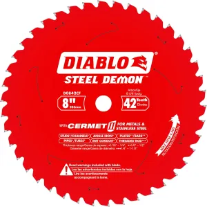 Diablo D0842CF 8-inch Steel Demon 42T Cermet II Carbide Ferrous Metal Saw Blade