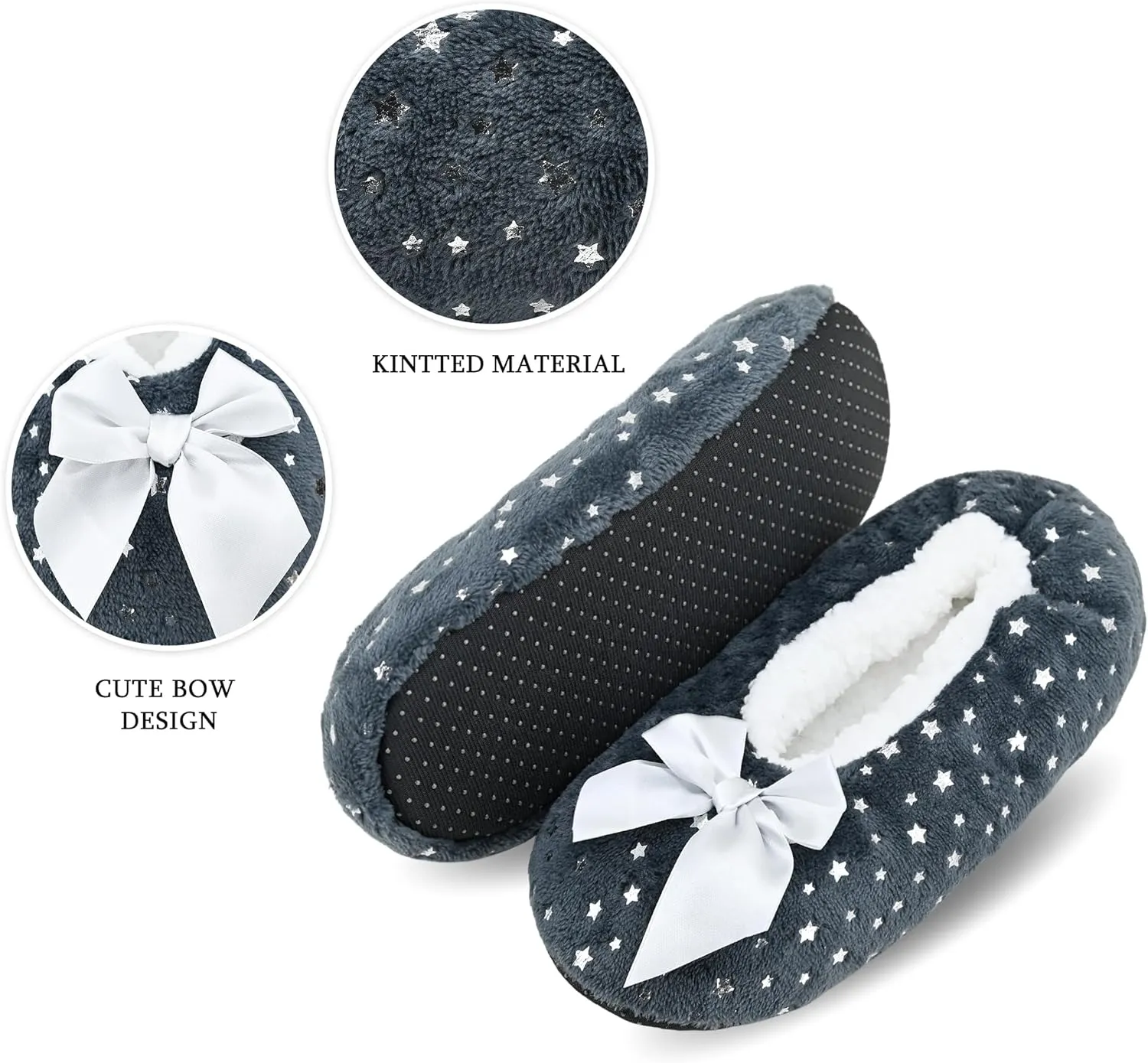 DICUIRD Womens Cozy&Warm Soft Sole Slipper Socks with Grippers-Fuzzy Fleece Lined House Slippers with Non-skid Bottoms