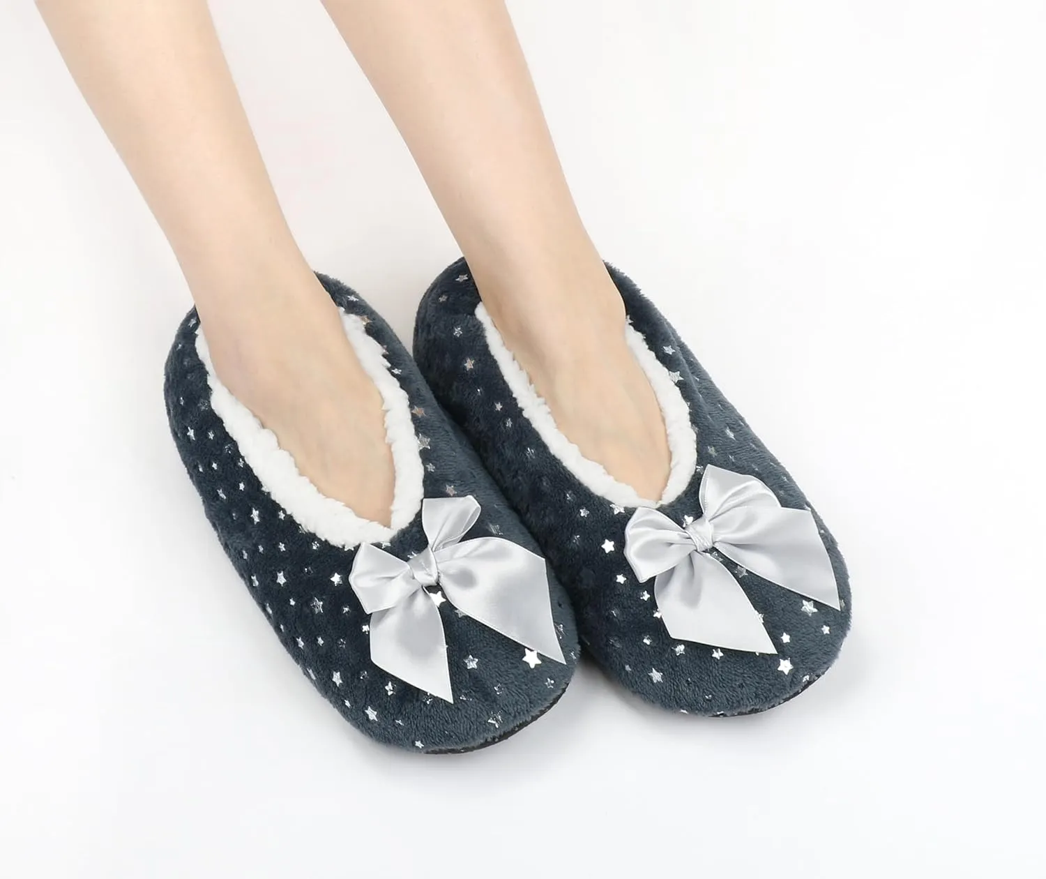 DICUIRD Womens Cozy&Warm Soft Sole Slipper Socks with Grippers-Fuzzy Fleece Lined House Slippers with Non-skid Bottoms