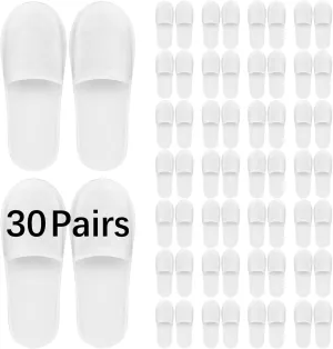 disposable slipper disposable slippers for guests hotel slippers spa slippers Pack for Hotel, Spa, Travel, Shoeless Home, White Closed Toe (US Men Size 10, Women 11)