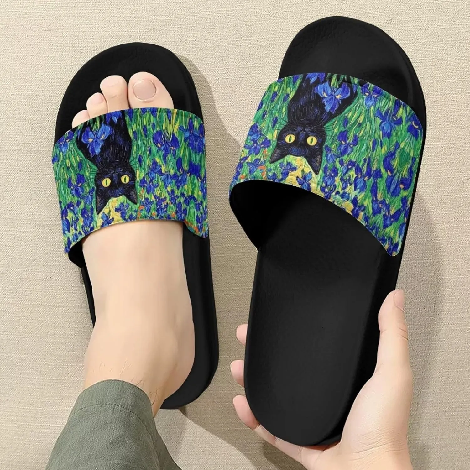 Doojoayie Open Toe Slippers for Women Non Slip Bath Slippers Casual Everyday Shoes