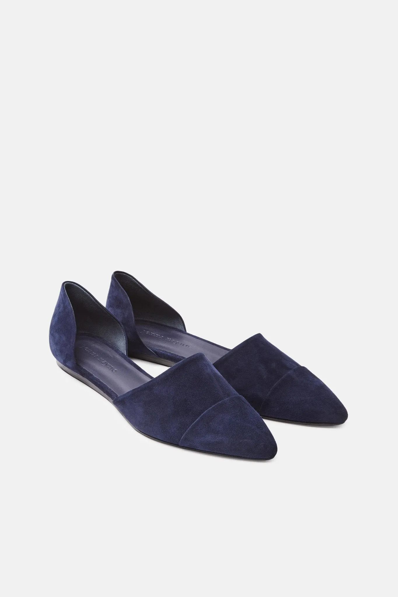 D'Orsay Flat - Navy Suede
