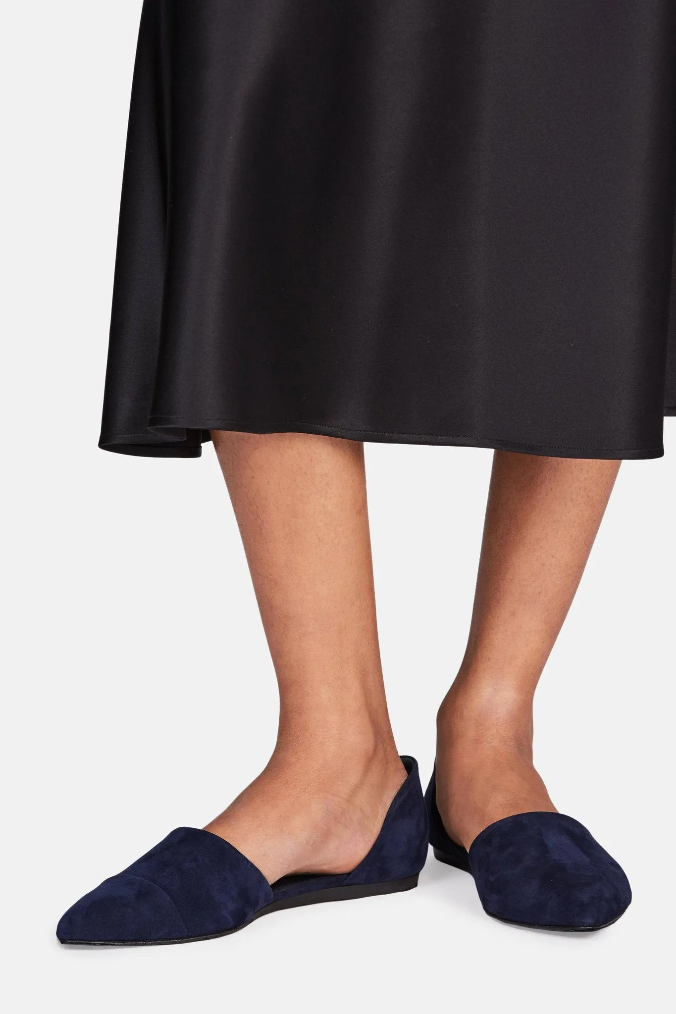 D'Orsay Flat - Navy Suede