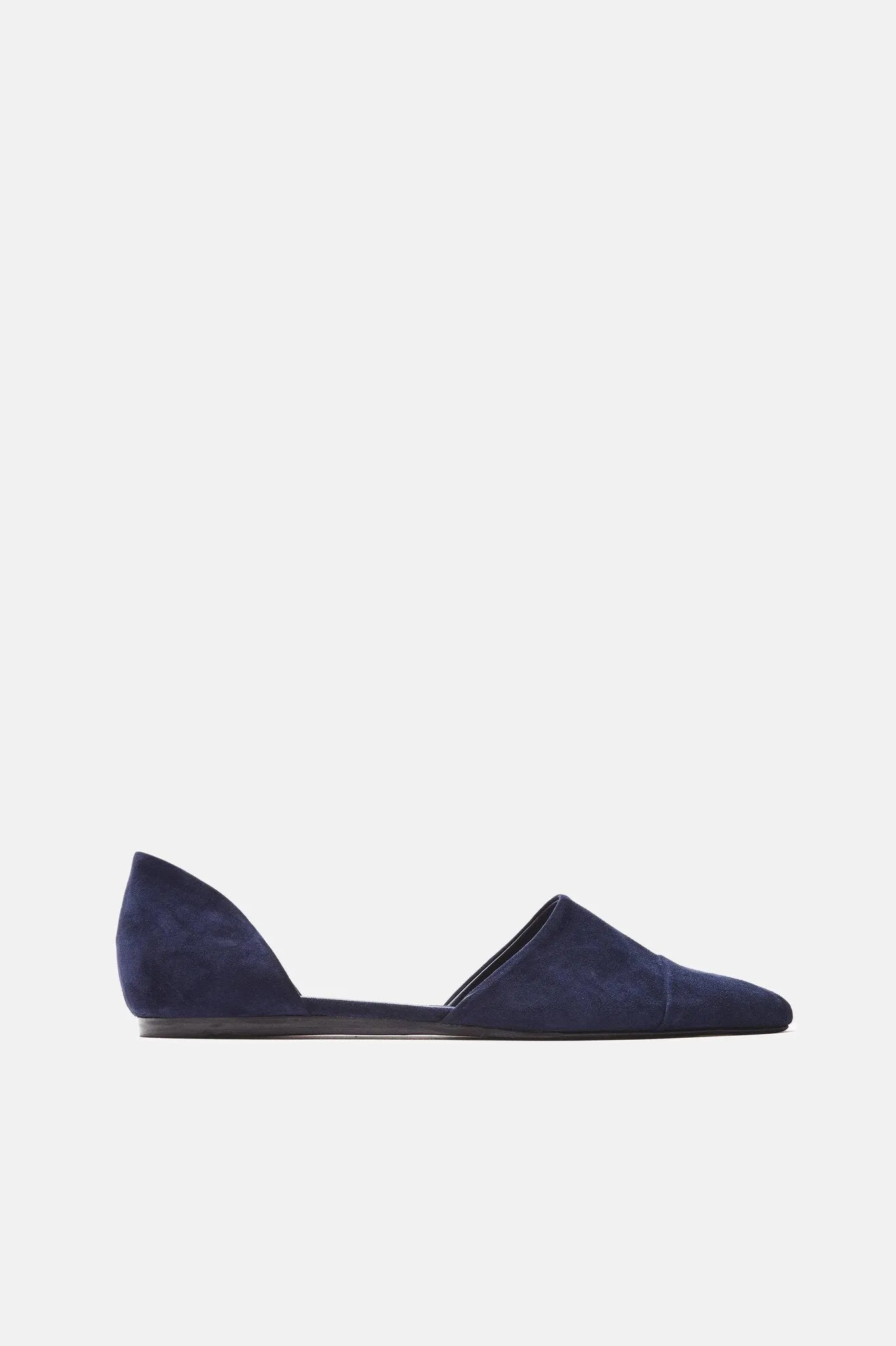 D'Orsay Flat - Navy Suede