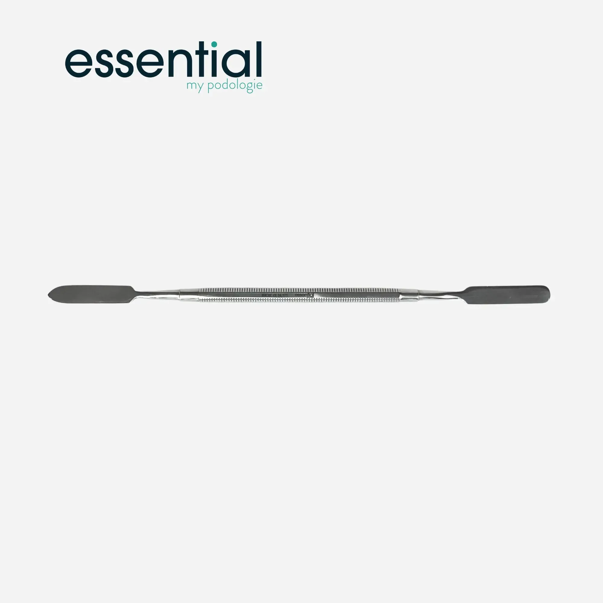 Double flat spatula - Pointed and round - Stainless steel - 18.5 cm - Essential by My Podologie