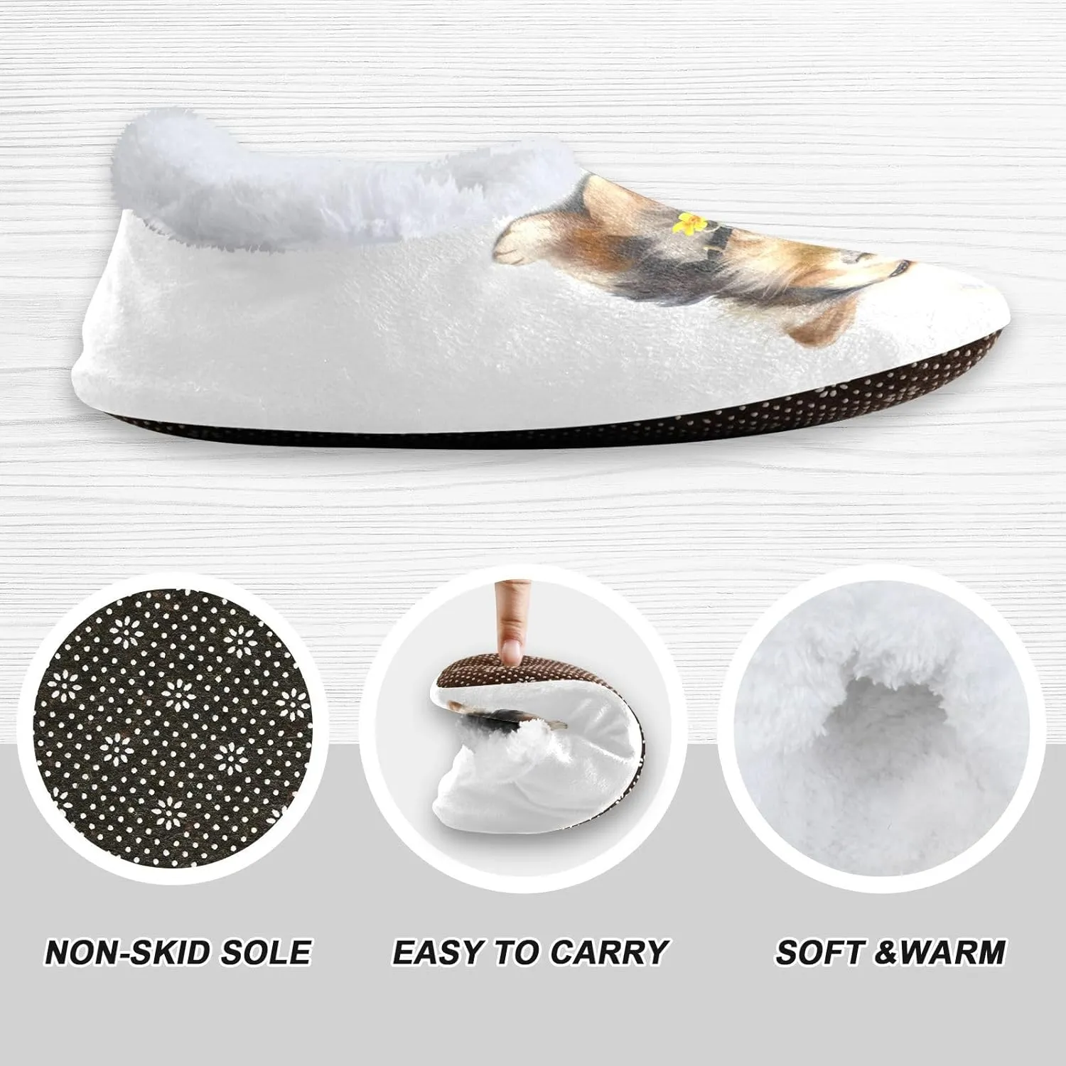 Dussdil Dog Playing Soap Bubble Flower Home Winter Slippers Spa Travel House Slipper Soft Memory Foam Slipper Non Slip for Women Men Hotel Bedroom Shoes Slippers M