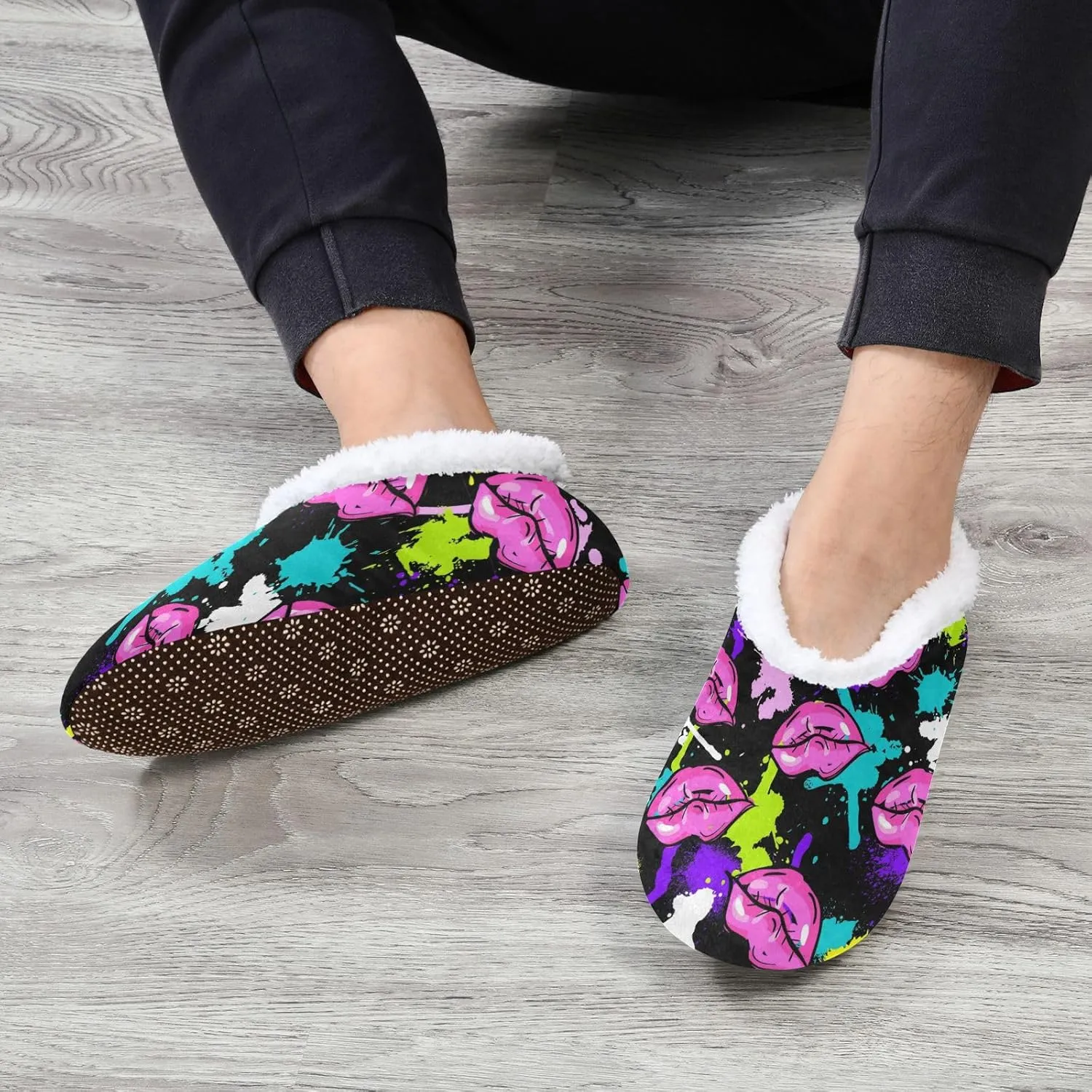 Dussdil Home Winter Slippers Spa Travel House Slipper Soft Memory Foam Slipper Non Slip for Hotel Bedroom Shoes Slippers