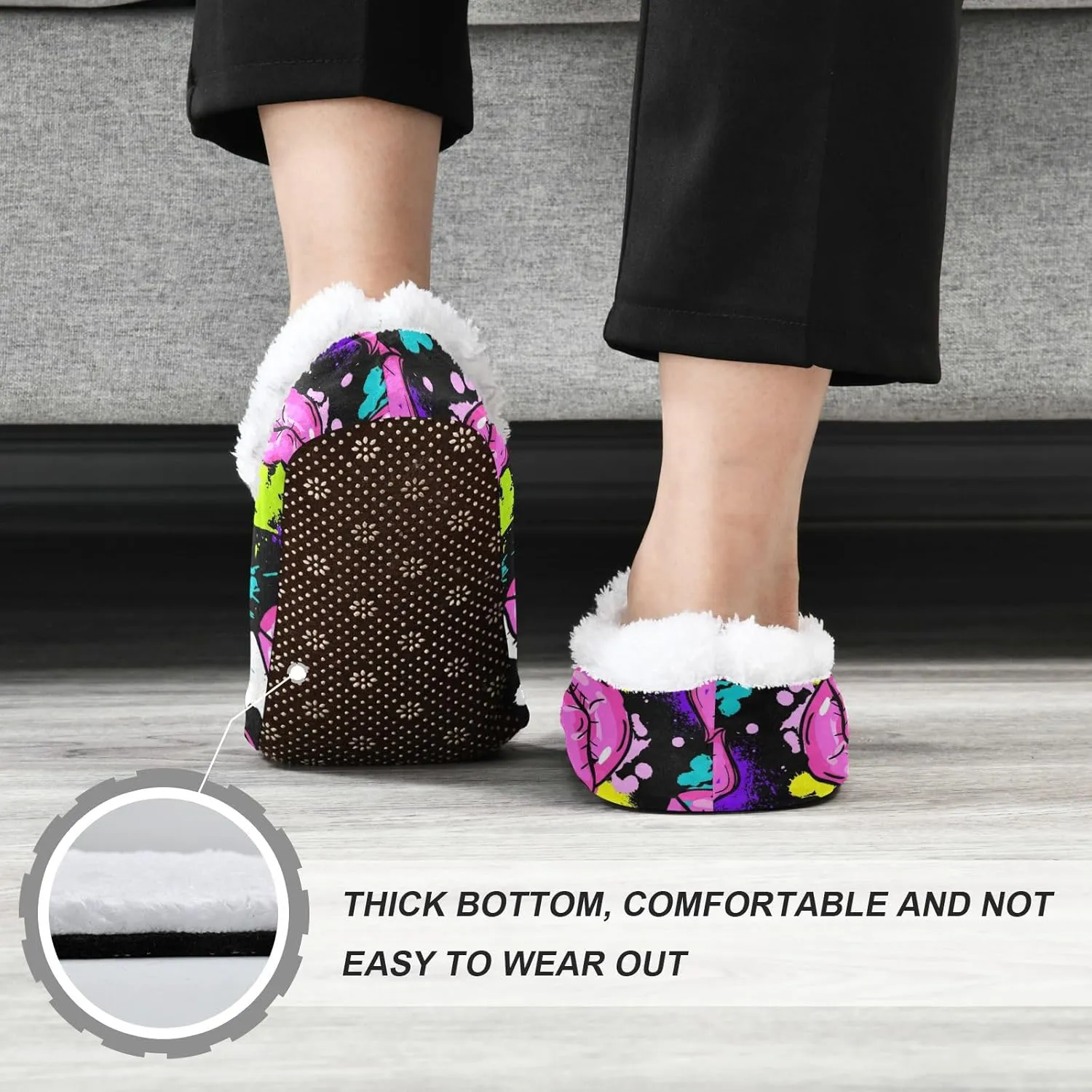 Dussdil Home Winter Slippers Spa Travel House Slipper Soft Memory Foam Slipper Non Slip for Hotel Bedroom Shoes Slippers