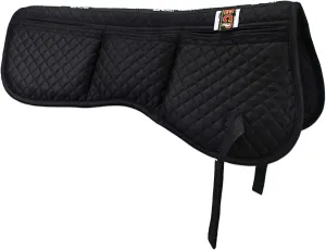ECP Equine Comfort Products All Purpose Diamond Quilted Poly Cotton English Half Saddle Pad with Therapeutic Contoured Correction Support Pockets, 18 Memory Foam Shims Included