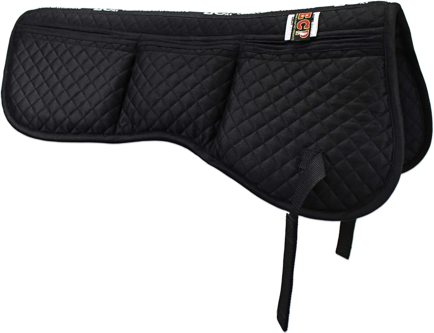 ECP Equine Comfort Products All Purpose Diamond Quilted Poly Cotton English Half Saddle Pad with Therapeutic Contoured Correction Support Pockets, 18 Memory Foam Shims Included