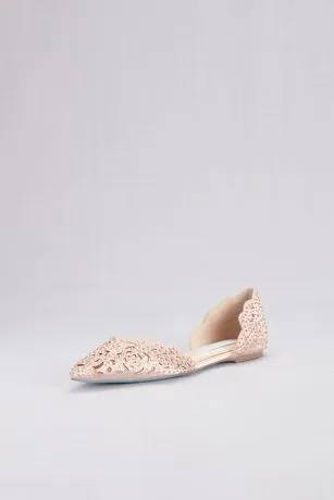 Embellished Floral Cutout d'Orsay Flats