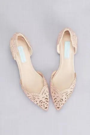 Embellished Floral Cutout d'Orsay Flats