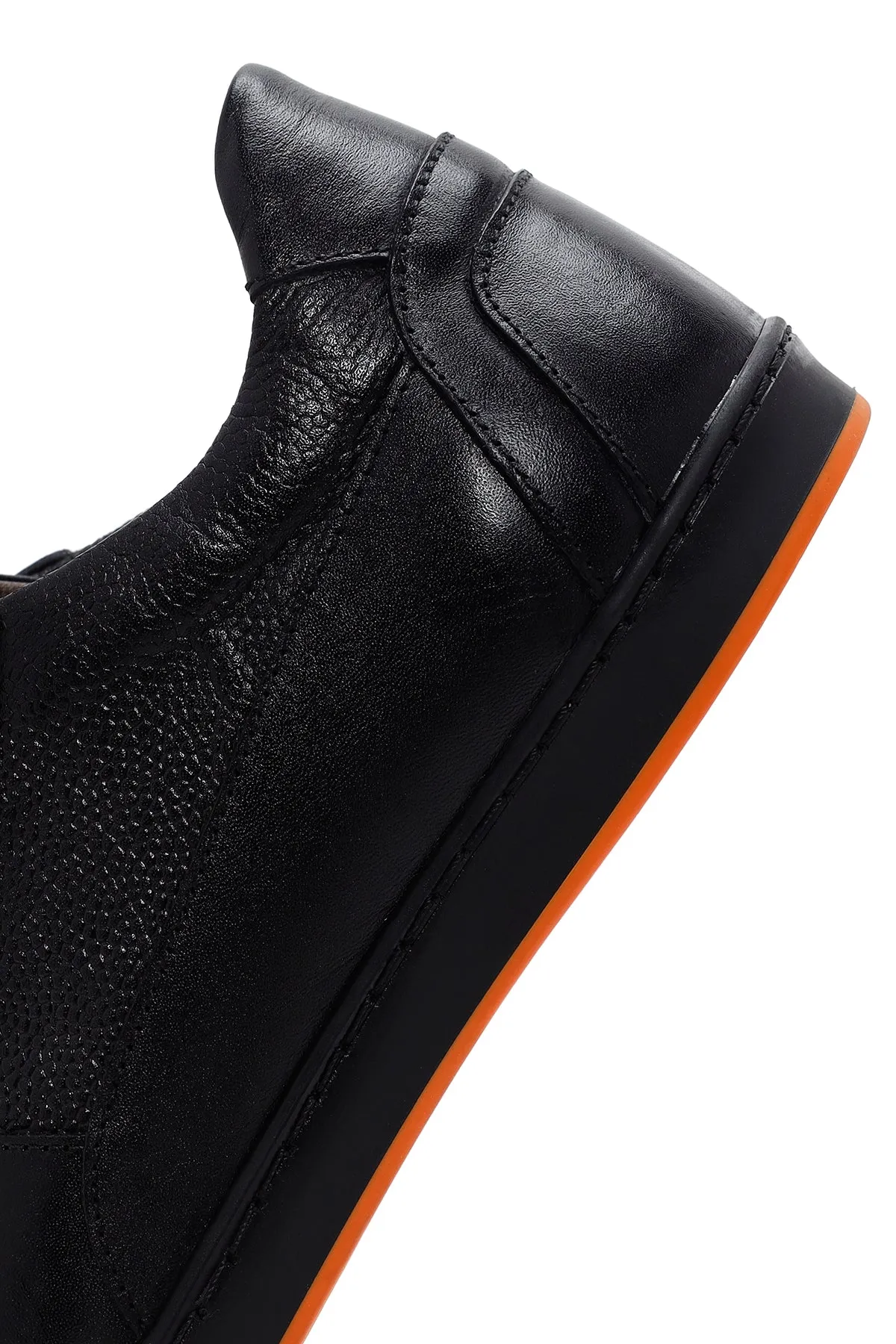Erkek Lacivert Deri Casual Sneaker