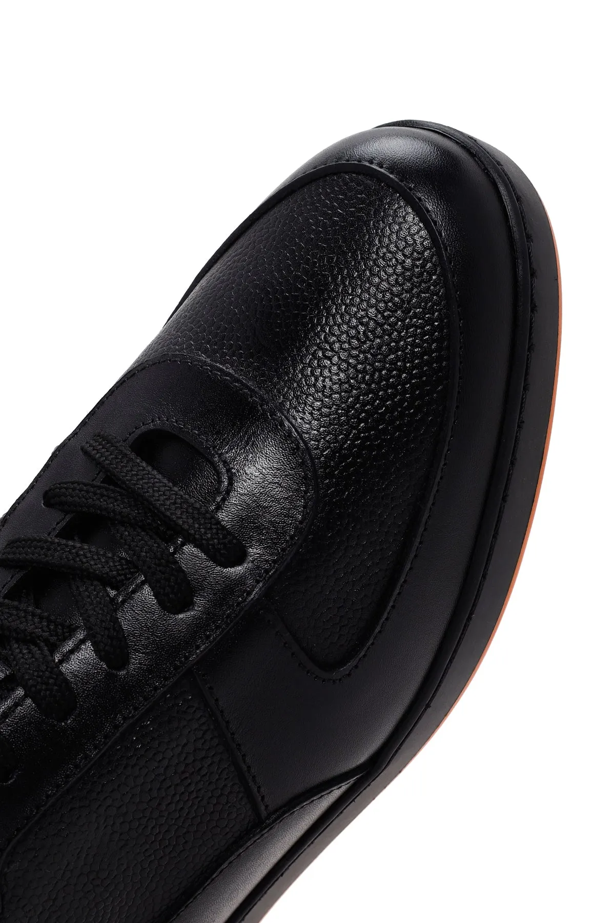 Erkek Lacivert Deri Casual Sneaker