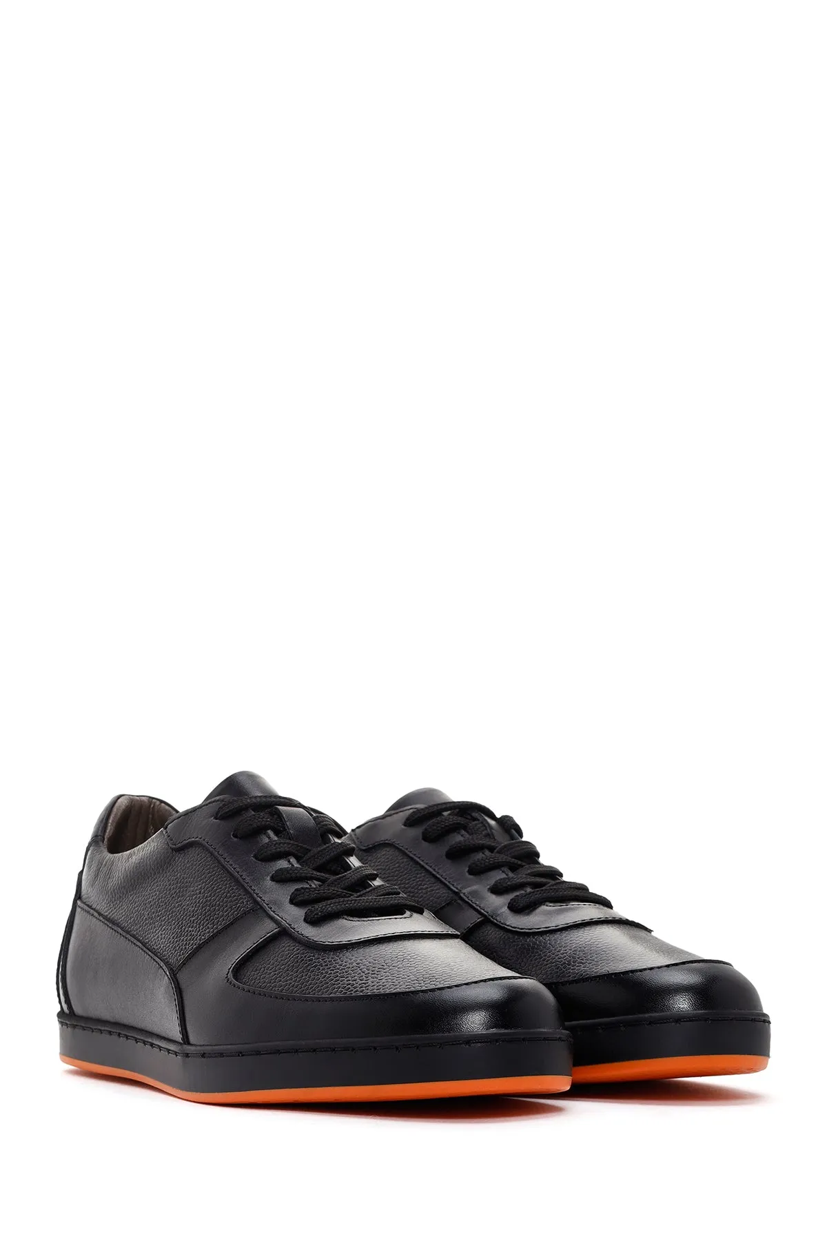 Erkek Lacivert Deri Casual Sneaker