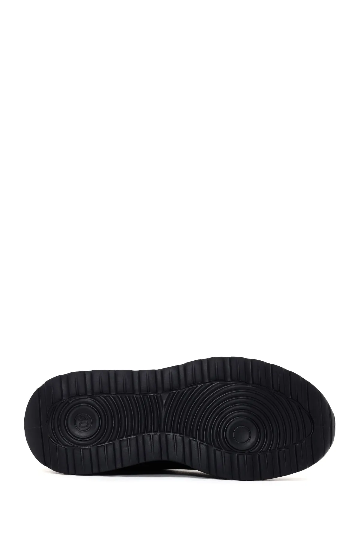 Erkek Siyah Bağcıklı Deri Casual Sneaker