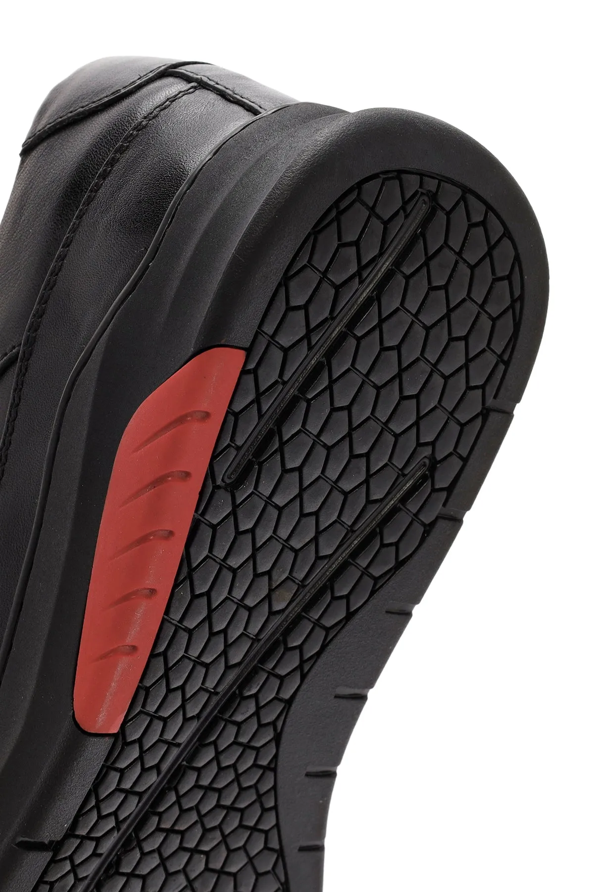 Erkek Siyah Bağcıklı Deri Sneaker