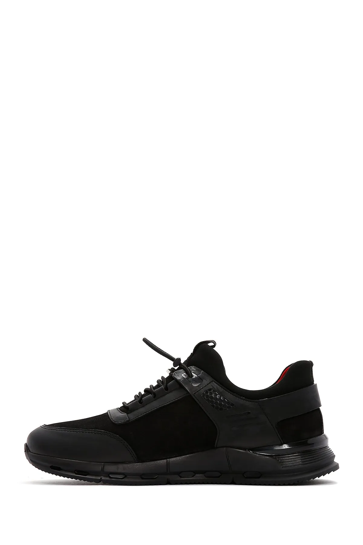 Erkek Siyah Bağcıklı Nubuk Deri Sneaker
