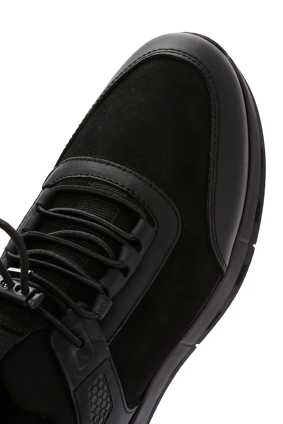 Erkek Siyah Bağcıklı Nubuk Deri Sneaker