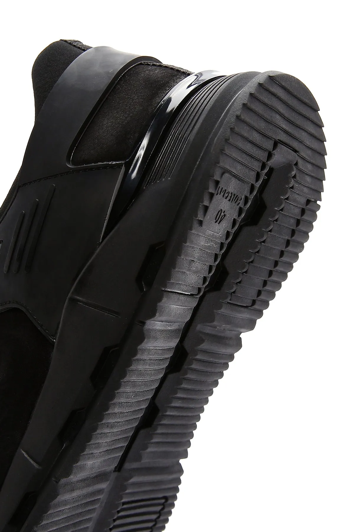 Erkek Siyah Bağcıklı Nubuk Deri Sneaker