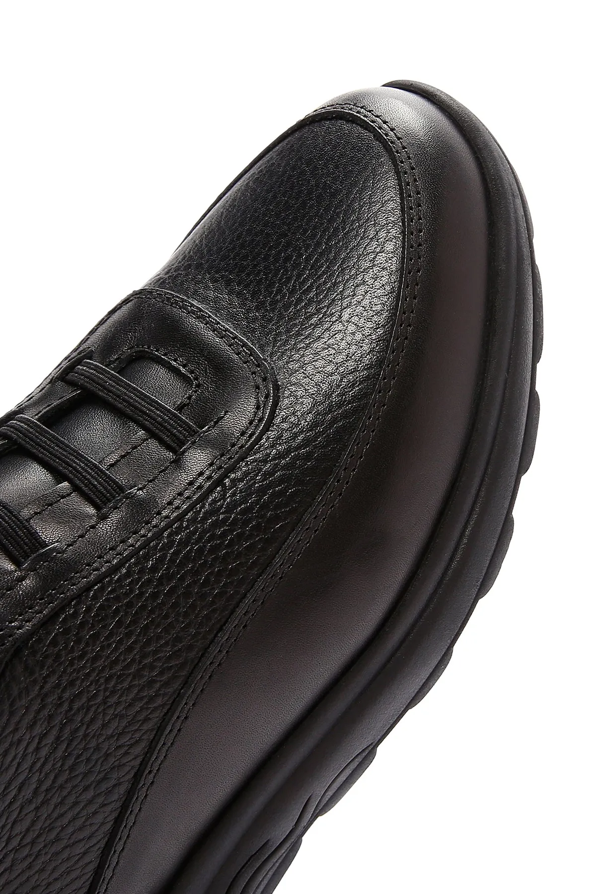 Erkek Siyah Deri Casual Sneaker