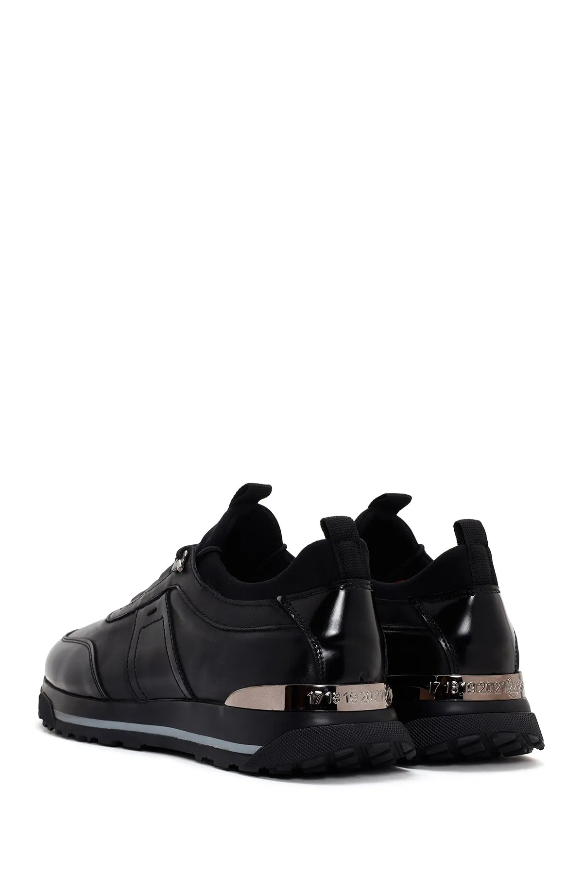 Erkek Siyah Deri Casual Sneaker