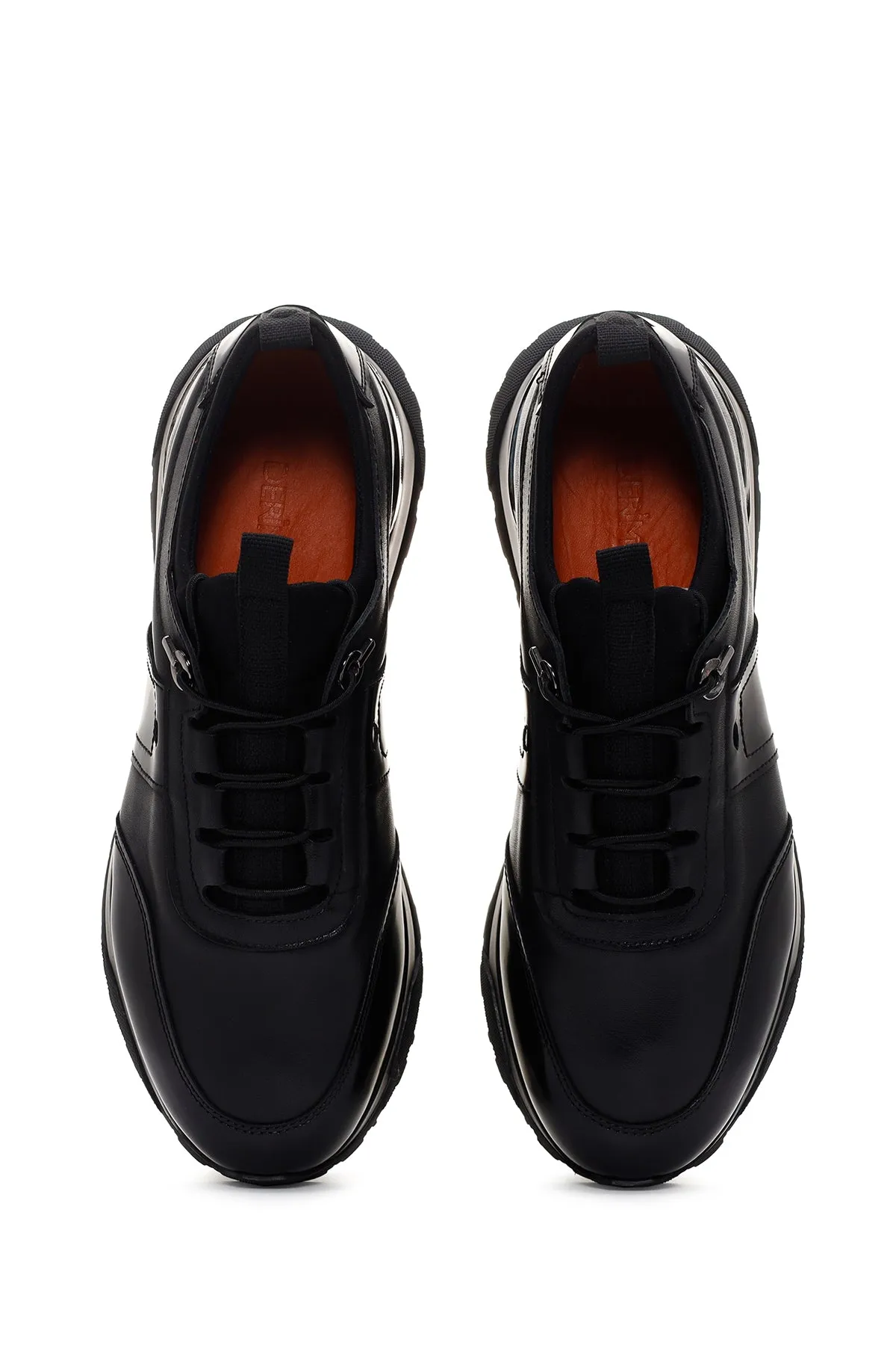 Erkek Siyah Deri Casual Sneaker