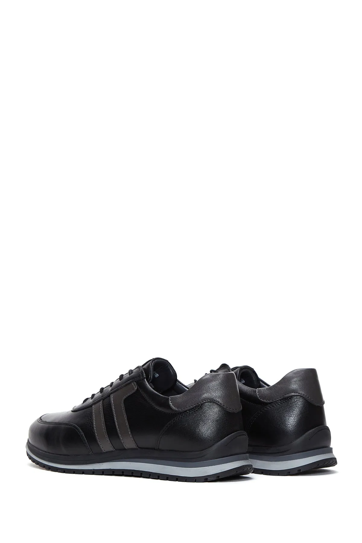 Erkek Siyah Deri Casual Sneaker