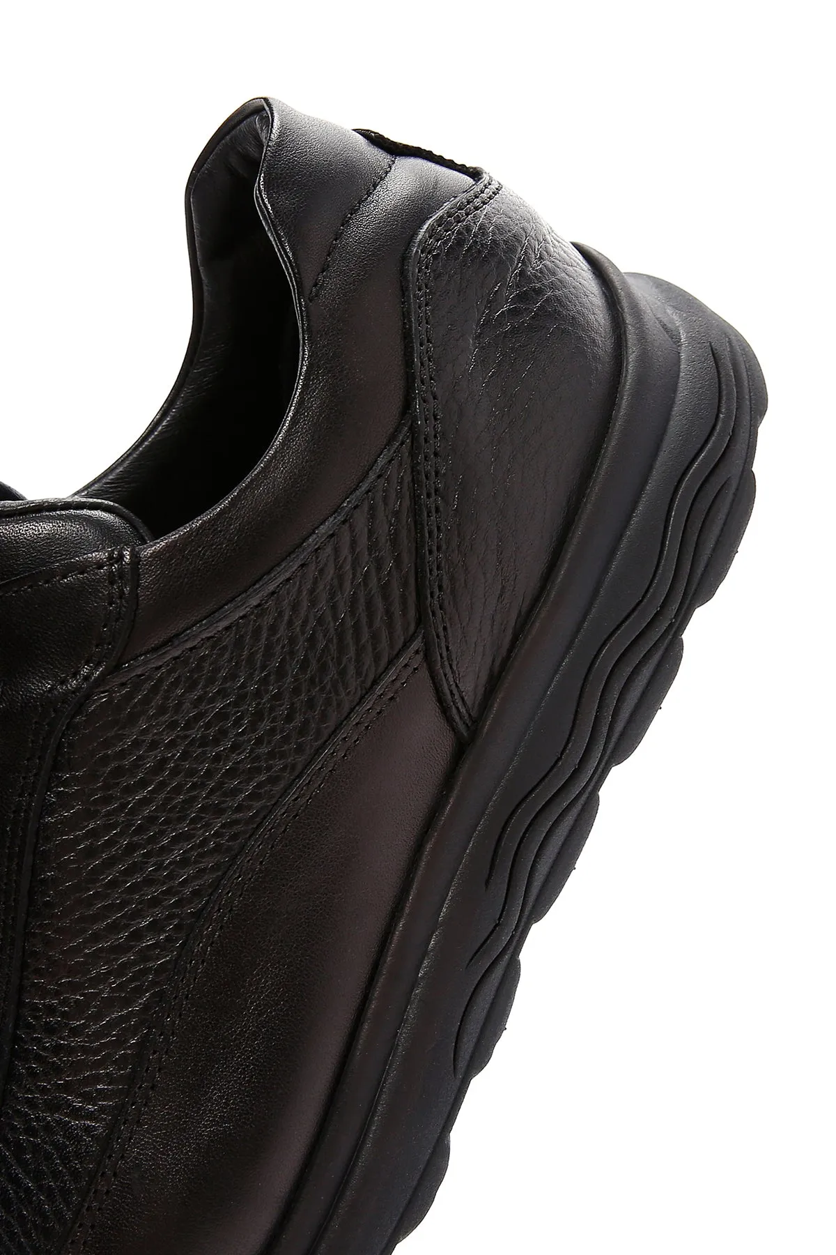 Erkek Siyah Deri Casual Sneaker