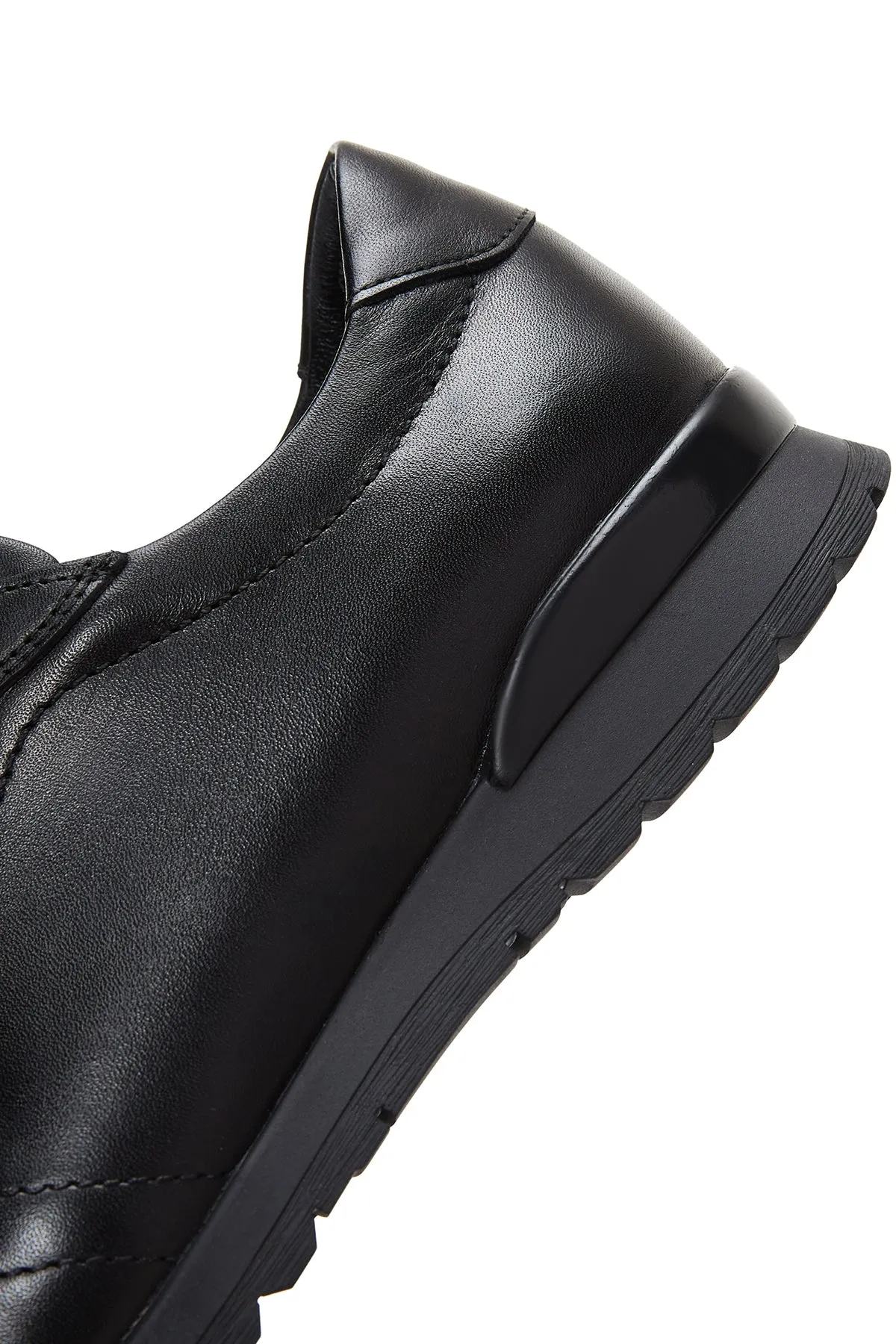Erkek Siyah Deri Casual Sneaker