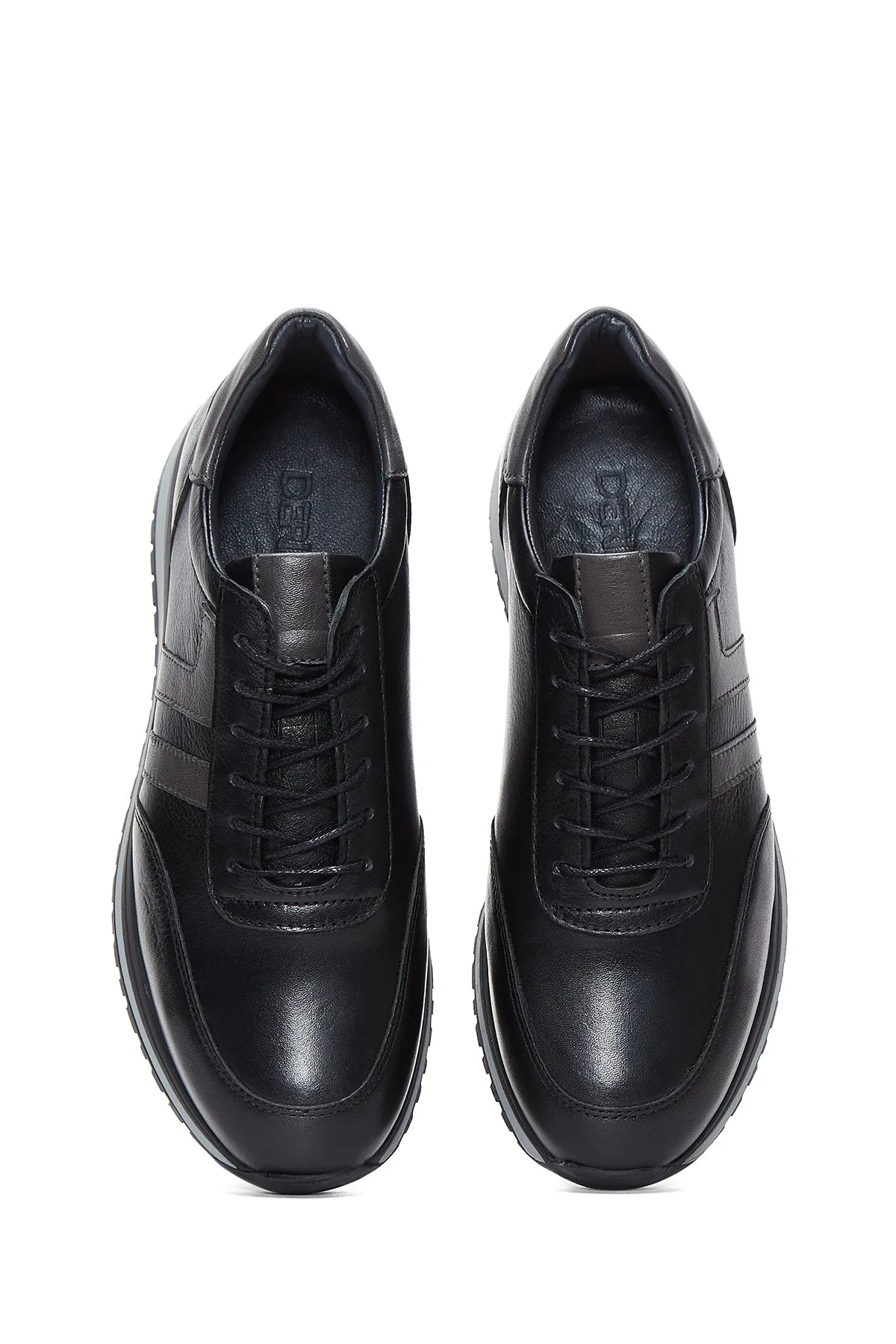 Erkek Siyah Deri Casual Sneaker