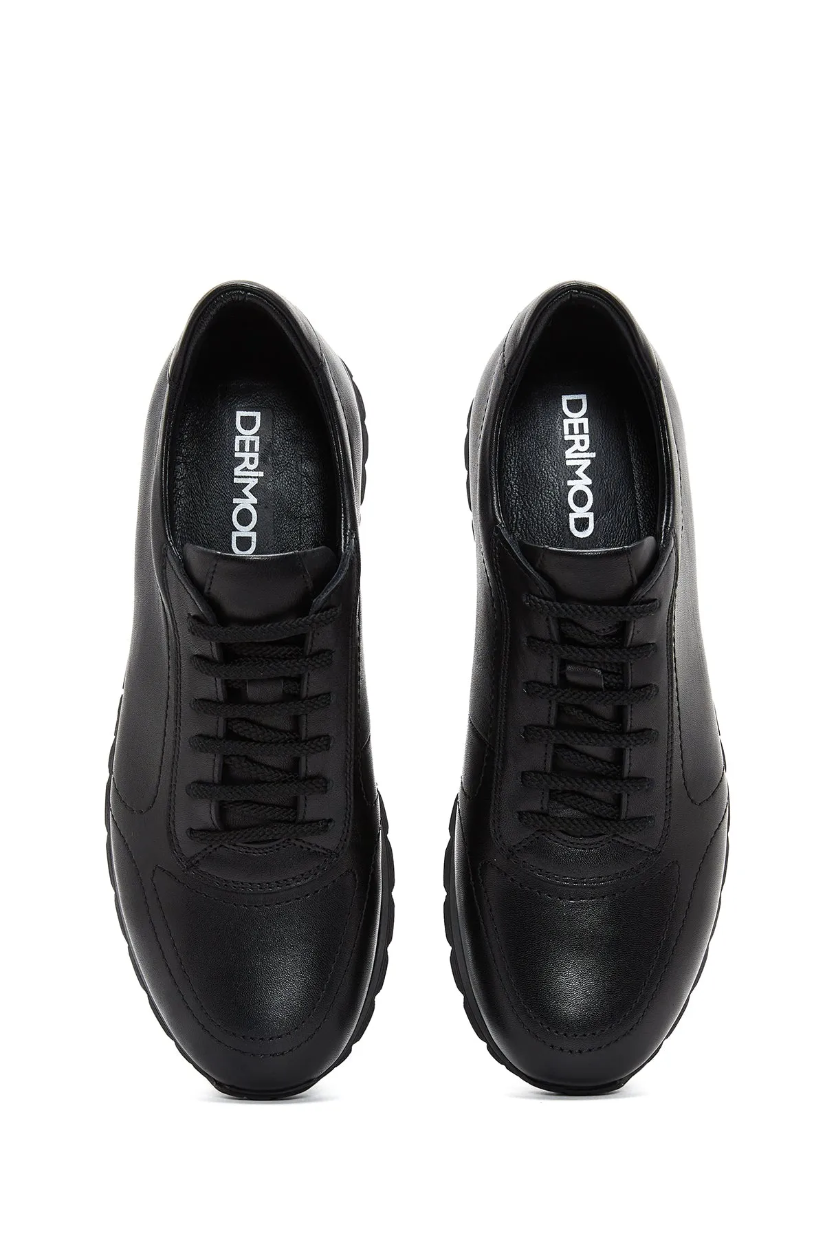 Erkek Siyah Deri Casual Sneaker