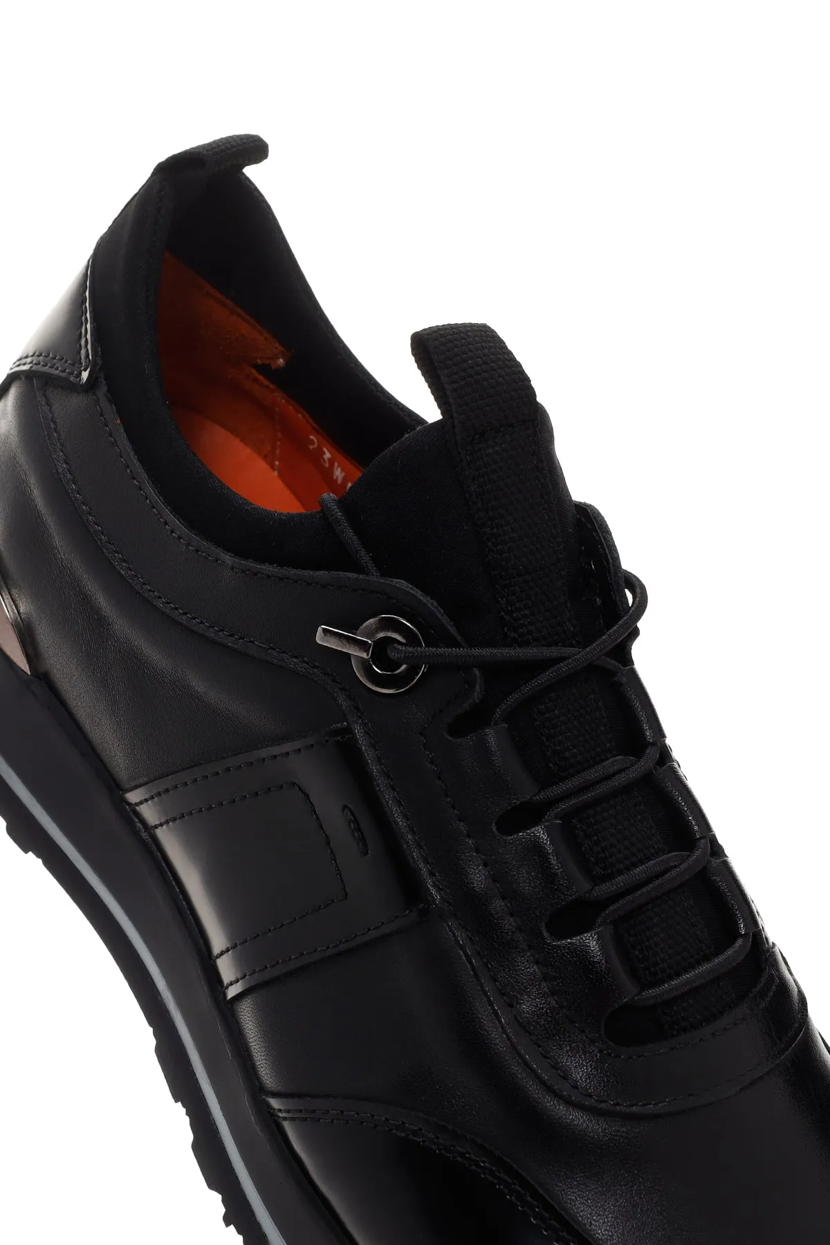 Erkek Siyah Deri Casual Sneaker