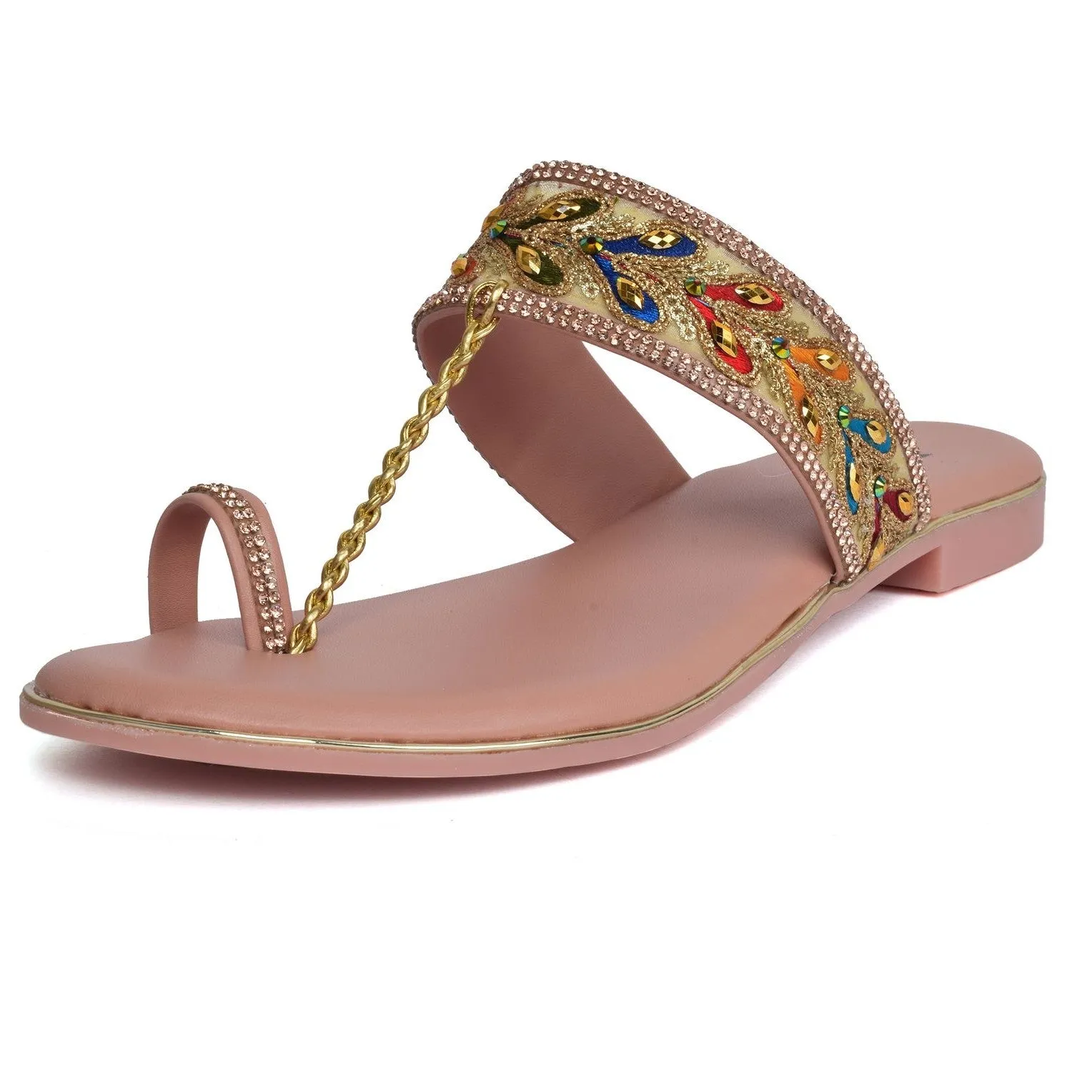 Eye-Catching Kolhapuri Embroidered Design Comfortable Slippers