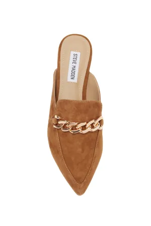 Faine Pointed Toe Mule - Cognac Suede