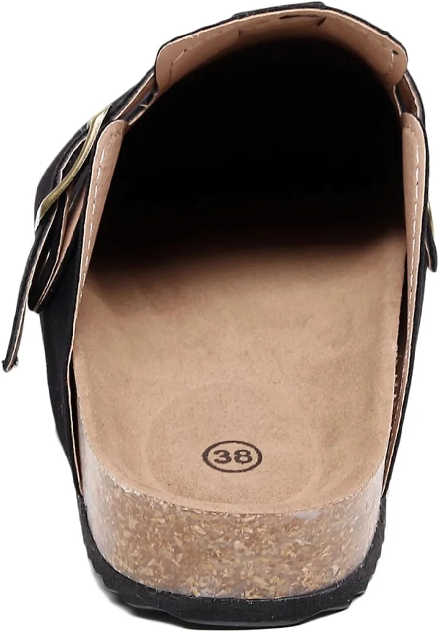 FAYUEKEY Suede Clogs for Women Footbed Mules with Arch Support