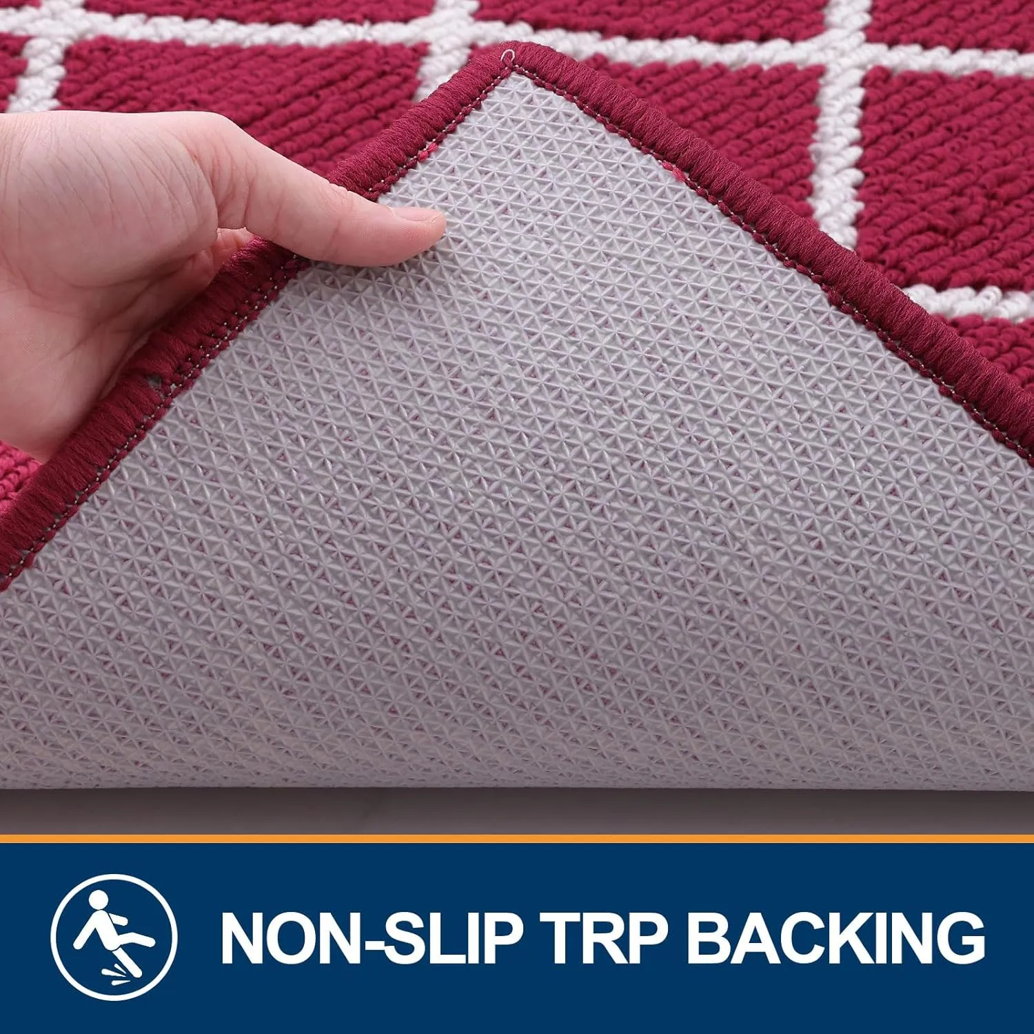 Finchitty Indoor Door Mat, Dirt Resistant and Absorbent, Low-Profile, Non-Slip, Washable Inside Floor Mats for Front Door, Back, and Entrance, 36" x 24", Burgundy