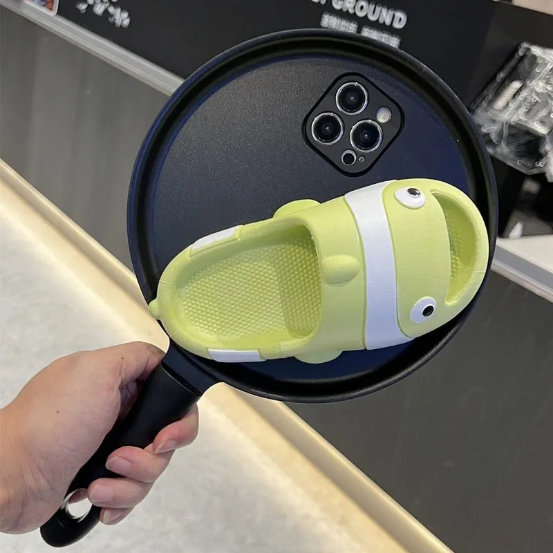Fish Slipper Frying Pan - Oversized Case for iPhone 14/13/12 & More