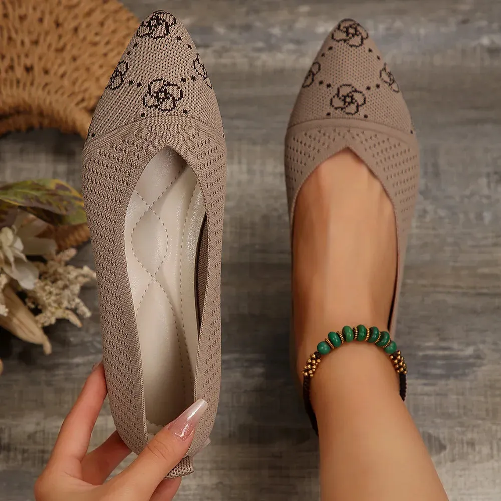 Flat Shoes Point Toe Mesh Slip-Ons