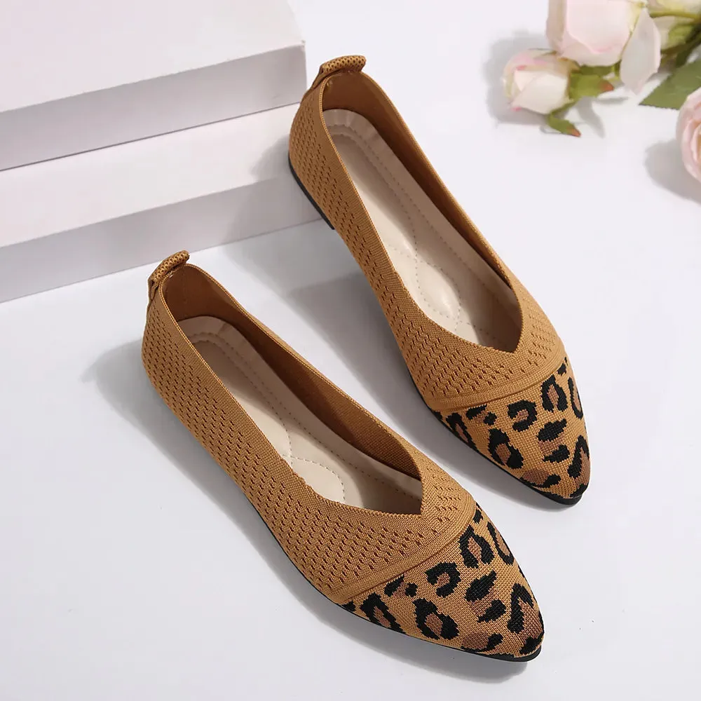 Flat Shoes Point Toe Mesh Slip-Ons