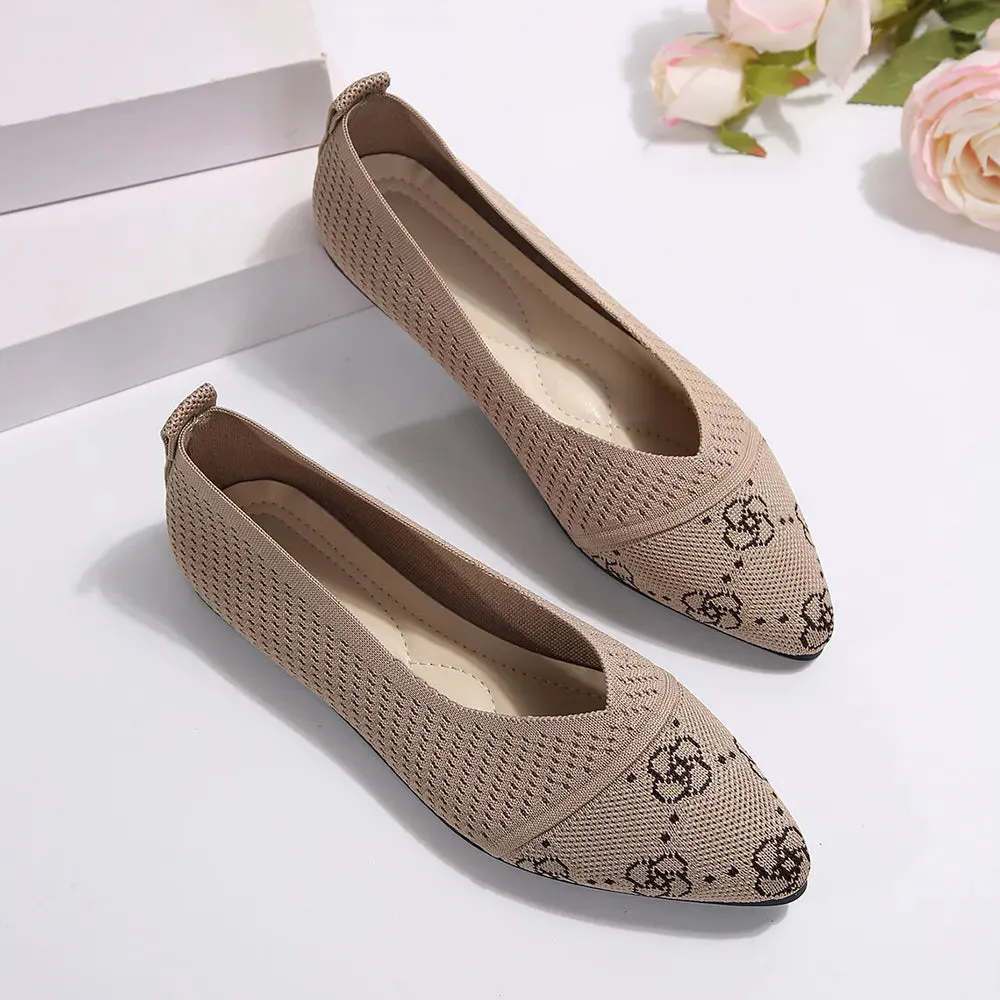 Flat Shoes Point Toe Mesh Slip-Ons
