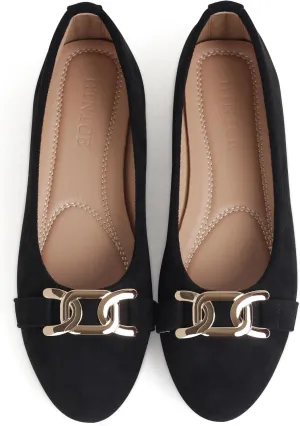 Flats for Women Comfortable Suede Round Toe Ballerina Shoes Slip on Work Flats for Women Office Comfort