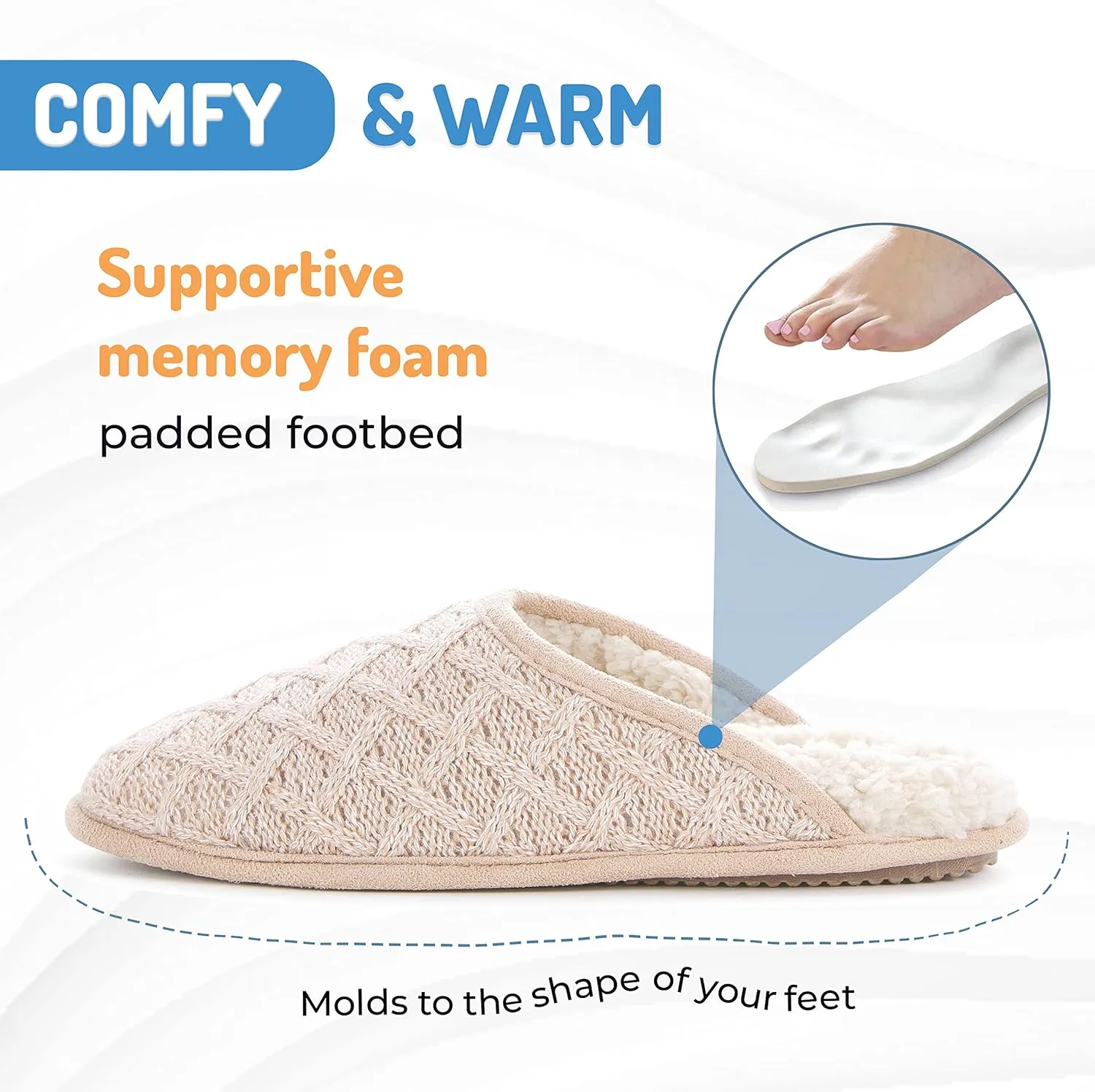 Floopi Slippers for Women Kelly Indoor Outdoor Plaid Faux Sherpa Fur Lined Scuff Slipper W/Memory Foam